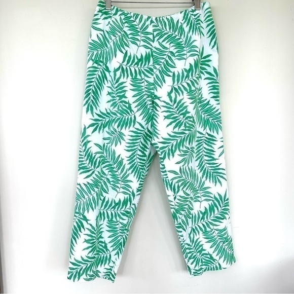 Talbots cropped pants, high waisted, in 💯  cotton, tropical print - Picture 1 of 14